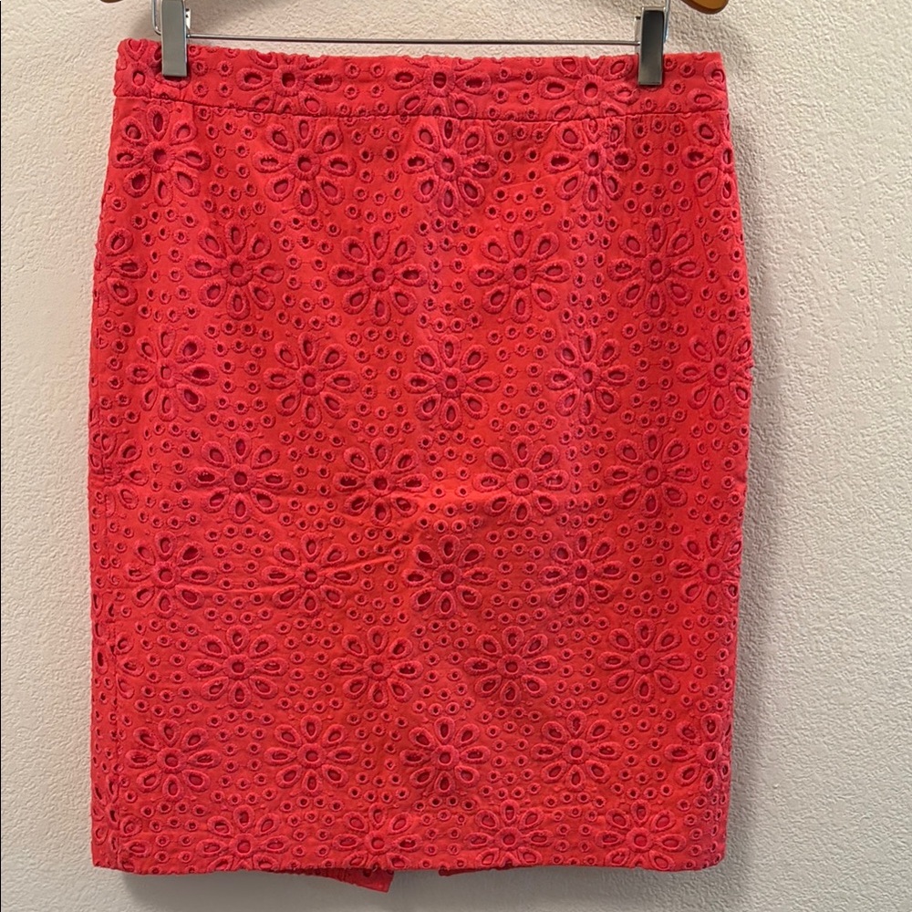 J. Crew Coral Embellished Pencil Skirt Night Out